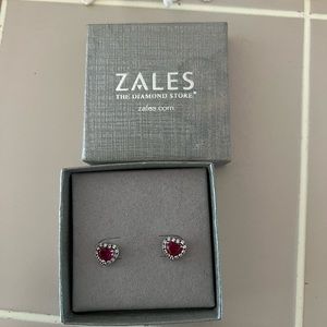 Zales heart ruby earrings